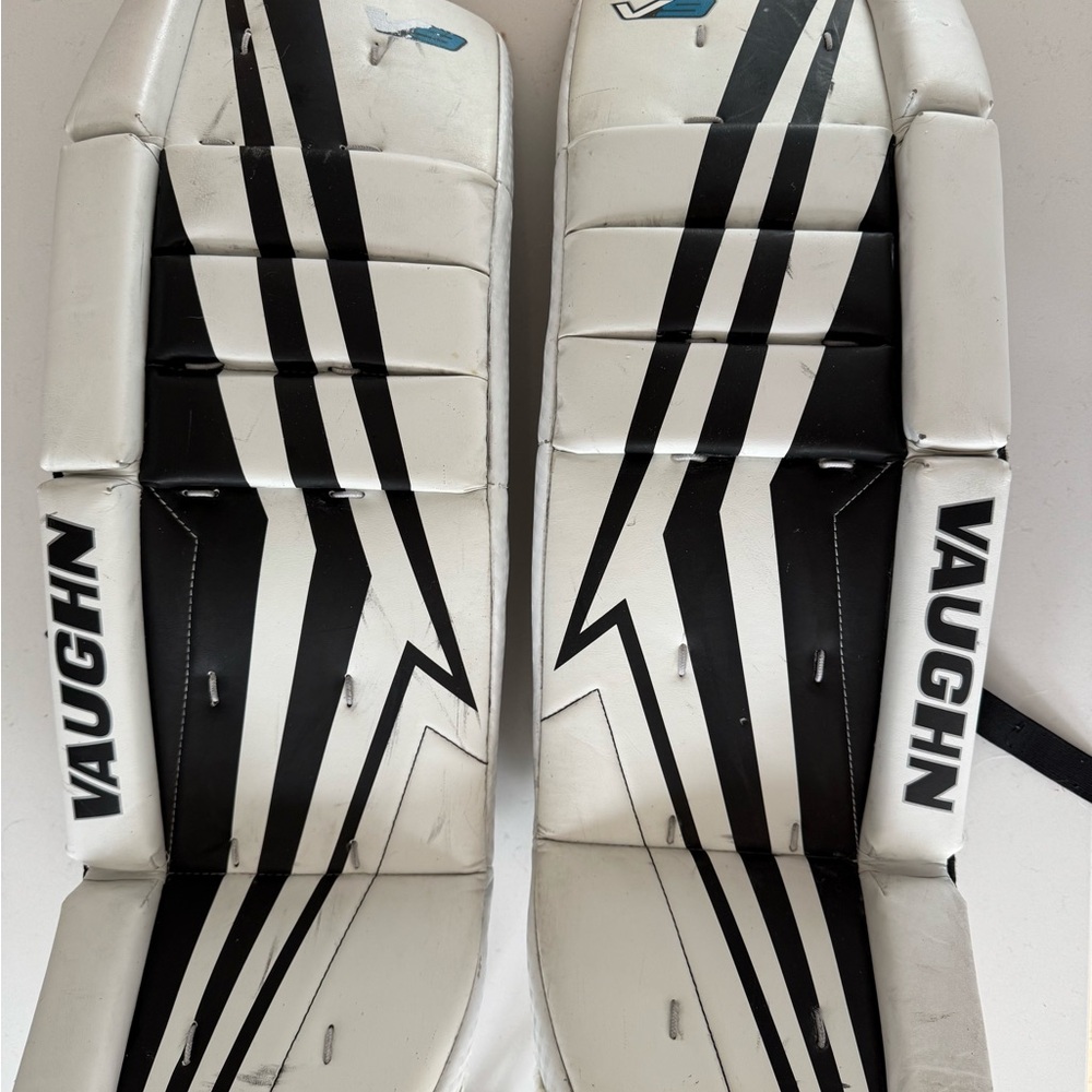 Kids Black and White Hockey Leg Pads